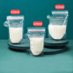 Kunden spezifischer Druck Muttermilch Baby Milch beutel Muttermilch Aufbewahrung beutel 100% BPA Kostenlose transparente Stand beutel mit Reiß verschluss