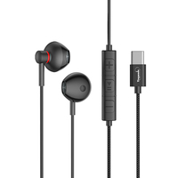 Audífonos con Cable para Estudiantes, Tipo Semi Intraaurales, Tipo-C, Ergonómicos, Metálicos, con Micrófono HD, Cómodos