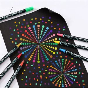 Marcadores de Pintura Acrílica Personalizados Bw-dd6, Bajo MOQ, Doble Punta, Punta Fina, Múltiples Colores, Cuerpo Redondo/Hexagonal/Triangular - Product Image 2