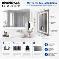 Interrupteur à capteur tactile capacitif DC 12V 60W pour miroir de salle de bain LED, module tactile à bouton unique, gradation, détection à travers le verre 1-6mm