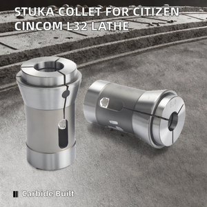 Mandril de sujeción manual Stuka para Citizen Cincom L32 F37 1536E TD32 T42 28.01 para torno tipo 3 mordazas con buje guía de carburo - Product Image 2