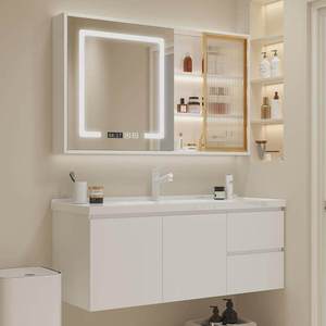 Mueble de Baño Moderno de Madera Maciza, Estilo Minimalista, con Lavabo Integrado para Balcón y Baño <span class=keywords><strong>Pequeños</strong></span> - Product Image 5