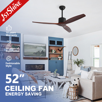 Ventilateur de plafond intelligent 1stshine avec commande Wi-Fi, compatible vocale, pales en bois massif, télécommande, efficace, assurance qualité