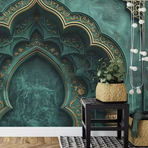 Papel pintado de noche árabe impreso en HD decoración de pared Interior del hogar papel pintado de arco Islámico - Product Image 3