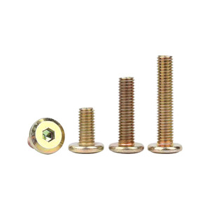 Chamfered Internal Hexagon Flat Head Screws M6 M8 Zinc Plated Carbon Steel Fasteners For Metal Construction Industry - Product Image 1