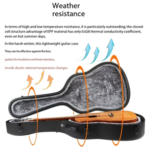 Hafif Plastik ABS Gitar Çantası, Folk Klasik -39/<span class=keywords><strong>40</strong></span>/41 İnç Su Geçirmez Dayanıklı Havayolu Onaylı Askılı Saplı - Product Image 4
