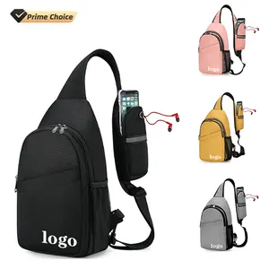 Shoulder BSCI Custom Large Capacity Unisex Women Men Nylon Convertible Shoulder Crossbody Sling Chest Bag