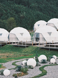 Kit de tente dôme géodésique de luxe 6m PVC étanche pour hôtels événements Poteau en aluminium moderne Logo personnalisé pour les événements de glamping en plein air - Product Image 3