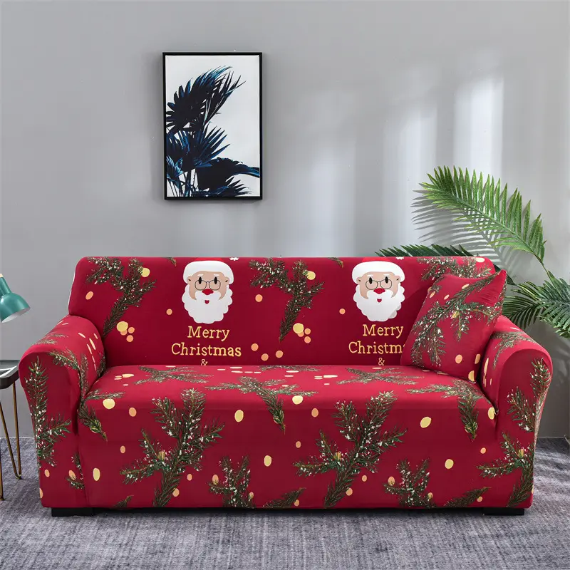Funda de sofá elástica con estampado navideño, cubierta de sofá elástica Floral, venta al por mayor