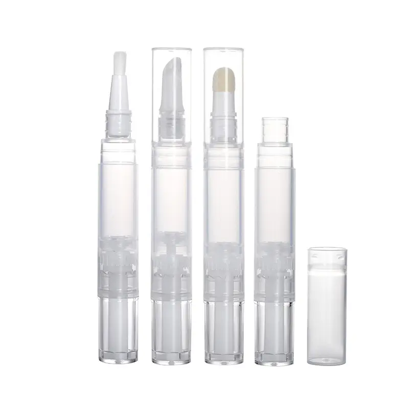 Gran oferta, 1,5 ml, 2ml, 3ml, 4ml, 5ml, contenedor de tubo de brillo de labios, aceite para cutículas, esmalte de uñas, accesorios de maquillaje, bolígrafo giratorio con cepillo