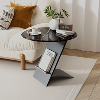 Table d'appoint ronde de style minimaliste italien pour salon, petite table haut de gamme, style moderne, petite table d'appoint en fer