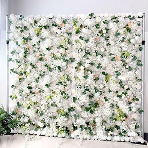 Pastel Pink and Blue Rose Flower Wall Mixed Floral Panel Romantic Style For Wedding Bridal <b>Shower</b> Backdrop - Product Image 6