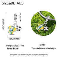 Perles en argent sterling 925 originales sur le thème du football, accessoires de mode pour bracelets et pendentifs DIY