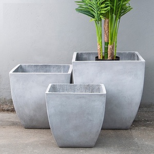 Jardinière trapézoïdale minimaliste moderne, nouveau pot <span class=keywords><strong>de</strong></span> <span class=keywords><strong>fleurs</strong></span> <span class=keywords><strong>en</strong></span> fibre d'argile pour intérieur/extérieur, revêtement <span class=keywords><strong>en</strong></span> poudre pour la décoration intérieure, bacs à plantes - Product Image 3