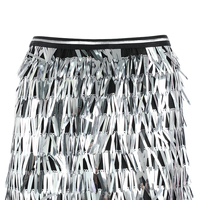 Jupe mi-longue Super Fantasy pour enfants, d'été, à taille haute, à franges colorées et paillettes, ornée de perles, coupe ajustée, style jupe crayon