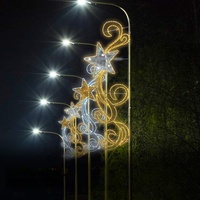Lumières de Noël et du Nouvel An personnalisées en forme de flocon de neige 2D, motif étoile, avec poteau lumineux, indice de protection IP65, pour l'extérieur, les fêtes, les mariages