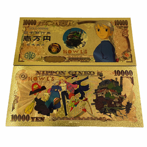 Personalizado Japón 10000 Yen dinero Anime Howl's Moving Castle 24K chapado en oro billete - Product Image 4