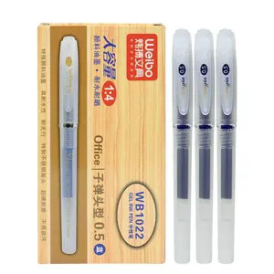 WEIBO marca enorme capacidad artículos de prueba buena de suministros de papelería Linda pluma de tinta Gel suave escribir bolígrafos BLK/Max azul. 0,5mm WB-1022