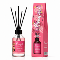 Diffuseur à bâtonnets 100 ml en gros avec senteurs florales et fruitées, bâtonnets en rotin et flacon en verre pour l'ambiance de la maison