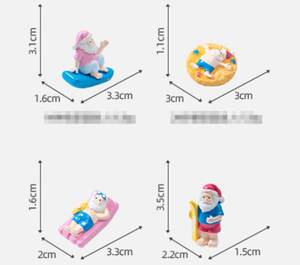 Miniature di Babbo Natale Estivo in Resina, Gnomi Galleggianti, Statuette Natalizie in Miniatura <span class=keywords><strong>per</strong></span> Decorazioni <span class=keywords><strong>Torte</strong></span> di Compleanno, Bomboniere <span class=keywords><strong>per</strong></span> Feste in Spiaggia, Confezione Multipla - Product Image 6