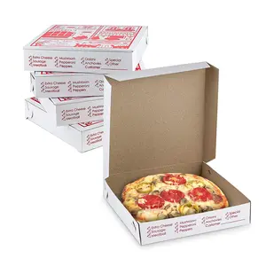 Scatola per Pizza all'ingrosso pacchetto fornitore di cartone 6 7 8 9 10 11 12 14 16 18 pollici scatola per pasti in carta Karton nera personalizzata scatole per Pizza Pizza