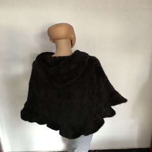 Capa de piel de visón tejida de lujo/precio al por mayor chal de piel de visón - Product Image 5