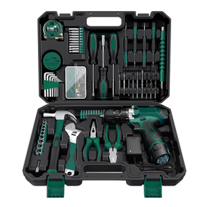 Taladro de iones de litio, juego de herramientas de 206 piezas, kit combinado con batería de 12V para reparaciones domésticas - Product Image 1