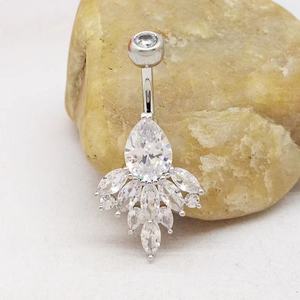 <span class=keywords><strong>Piercing</strong></span> Sexy en acier inoxydable couleur or argent pour femmes et filles, anneau de ventre en Zircon CZ - Product Image 2