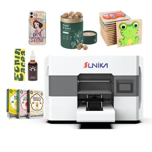 Sunika Fabriek Direct A3 Label Printer Machine Kleine Uv Epson I3200 Printkop Direct Oppervlak Enkele Pass Schudden Print A4 A5