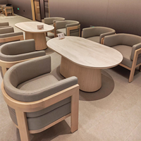 Meubles commerciaux en bois massif écologique pour hall d'hôtel et chambre : Canapé individuel, Table basse, Chaise de loisirs, Banquette canapé