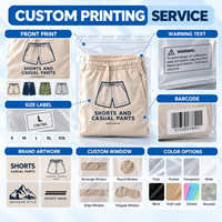 Sacs à fermeture éclair personnalisés en PE, étanches, transparents, pour l'emballage de vêtements, shorts et pantalons décontractés, vente en gros et au détail