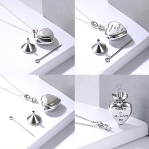 para siempre en <span class=keywords><strong>mi</strong></span> corazón, mamá y papá joyería de la cremación de plata esterlina urna COLLAR COLGANTE para cenizas recuerdo - Product Image 4