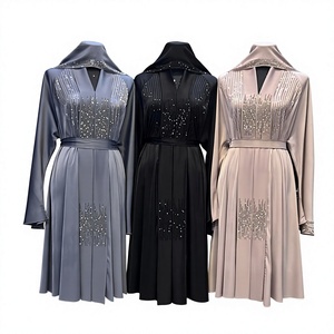 New 2026 Vintage Umbrella Abaya Handmade Sequined Arabic Dubai Style Flared Hem Polyester Evening Party V Neck Long Sleeve MAXI - Product Image 1