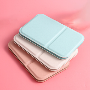 <span class=keywords><strong>Espejo</strong></span> Cosmético de Escritorio Cuadrado Plegable Mini <span class=keywords><strong>con</strong></span> Luz <span class=keywords><strong>y</strong></span> Logotipo Personalizado, <span class=keywords><strong>Espejo</strong></span> de Maquillaje de Bolsillo Negro Morado, Caja de Plástico Rosa - Product Image 2