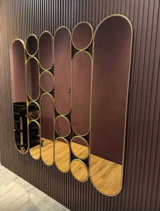 Hiện đại trang trí tường Gương phòng khách hành lang sang trọng hợp kim nhôm khung gương phân vùng phòng ăn kết hợp gương - Product Image 6