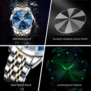 OLEVS 9931 <span class=keywords><strong>Orologio</strong></span> Business con Logo OEM Personalizzato, <span class=keywords><strong>Orologio</strong></span> da <span class=keywords><strong>Uomo</strong></span> di Lusso Impermeabile e Luminoso al Quarzo, Classici Orologi da <span class=keywords><strong>Uomo</strong></span> <span class=keywords><strong>in</strong></span> <span class=keywords><strong>Acciaio</strong></span> - Product Image 4
