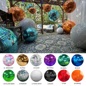 Bóng bay khổng lồ màu xanh nhạt sáng bóng, bóng bay tiệc tùng disco khổng lồ, đồ trang trí sự kiện Giáng sinh, quả cầu phản quang PVC lớn, quả cầu gương lớn - Product Image 1