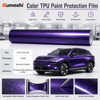 Film de protection de peinture (PPF) KUMOSHI 7,5 mil TPU Marley violet auto-réparant, changeant de couleur, anti-UV/infrarouge pour carrosserie automobile