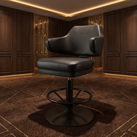 Chaise de casino moderne en cuir avec accoudoirs robustes, pivotante à 360°, garantie 5 ans, pour bar à domicile et hôtel