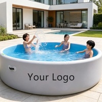 Aufblasbarer Runder PVC-Pool 5mm Dick Tragbarer Kinder-Schwimmpool Geeignet für Familie Drinnen Draußen Garten Sommer