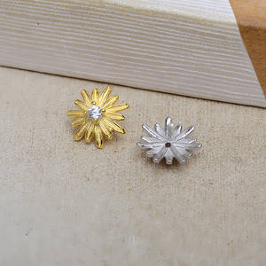 S925 Silver Chrysanthemum Through-Hole Bead Plug 4922 DIY <b>Jewelry</b> Accessor with <b>Swan</b> Concealer 1mm Size Bag Packed - Product Image 4