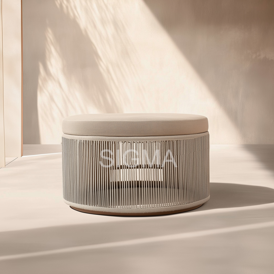 2024 Leisure outdoor daybed patio garden sets pool lounger wooden furniture teak rope durable chaise