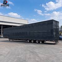 Semi-remorque fourgon à 3 essieux robuste avec caisse de chargement en acier ondulé, personnalisable pour le transport de marchandises palettisées