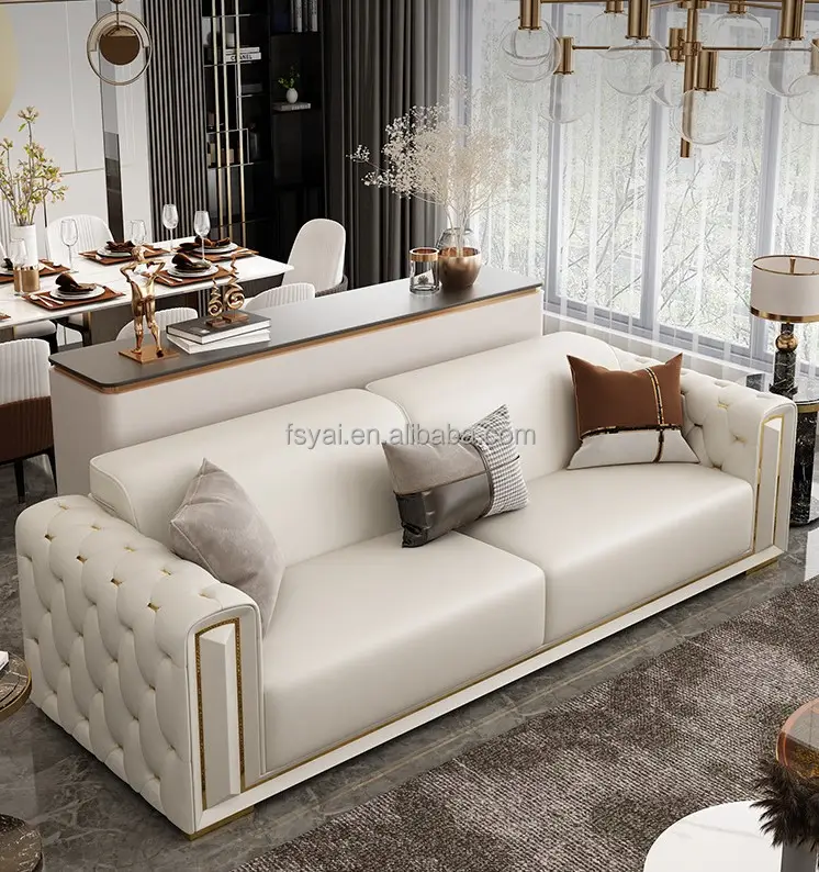 Кожаный диван, мебель для дома, откидной диван для гостиной, дизайнерский новый дизайн, наборы диванов, современный коричневый секционный диван из Китая
