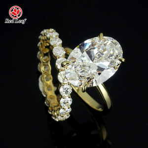 Redleaf 9K 10K 14K 18K Lab IGI coltivato oro diamante anello di nozze anello di fidanzamento fede nuziale Set di anelli - Product Image 4