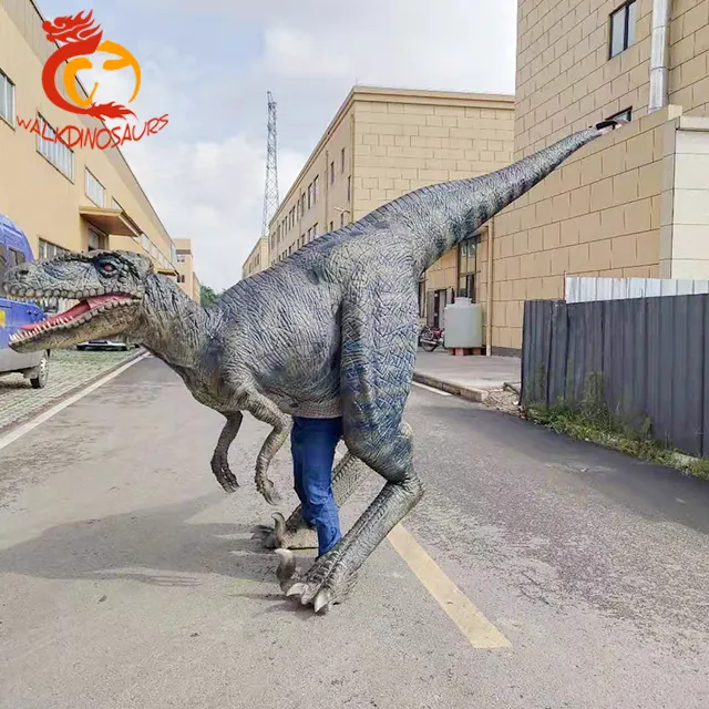 Disfraz de dinosaurio animatronic que camina para adultos, traje de Raptor animatronic a la venta