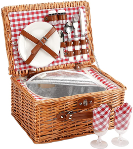 Bamboo Empty for 4 Table Woven <strong>Family</strong> Storage Vietnam With Lid Plates Traditional Square Round Picnic Basket Oval Willow <strong>Hamper</strong> - Product Image 4