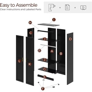 Modern Bedroom Storage Cabinet with <strong>Single</strong> Shelf Space-Saving Steel <strong>Wardrobe</strong> for Hotel and School Use Durable Large Capacity - Product Image 6