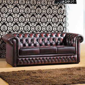 صنع في الصين أريكة تشيسترفيلد جلدية صفراء مريحة 3 2 1 للاستخدام في الشقة - Product Image 5