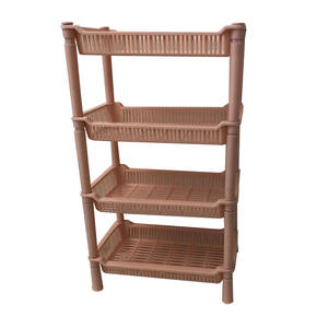 4 strati di ripiano di stoccaggio cucina e bagno di stoccaggio di plastica assemblabile in metallo nero <span class=keywords><strong>porta</strong></span> e scaffali in cartone - Product Image 5